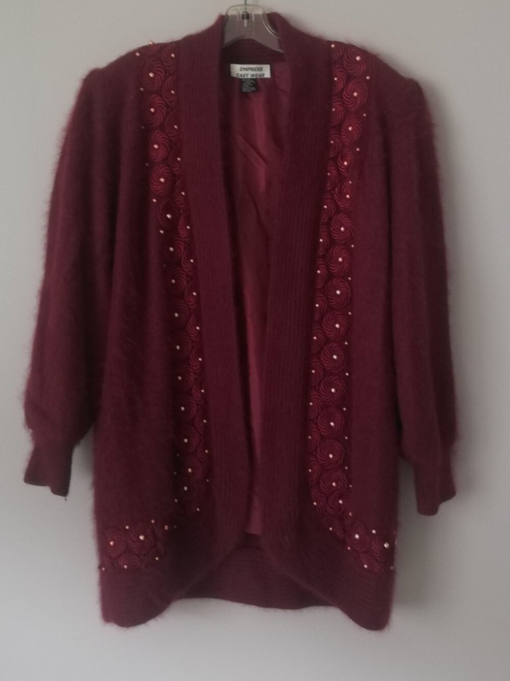 Vintage Empress Easy Wear Canada Angora Wool Cardigan Sweater Coat – Size XL